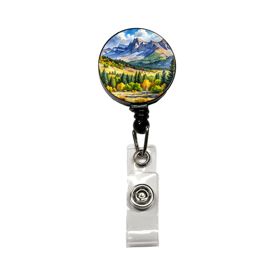 Great Basin National Park Nevada Watercolor Style Retractable ID Key Card Name Tag Badge Holder with Clip