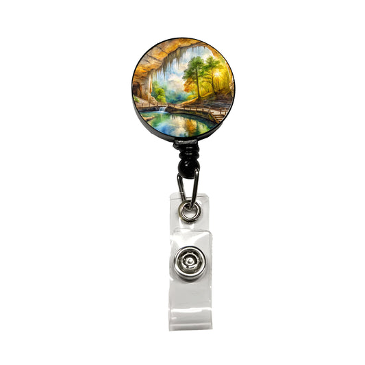 Mammoth Cave National Park Kentucky Watercolor Style Retractable ID Key Card Name Tag Badge Holder with Clip