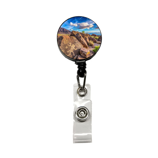 Petroglyph National Monument New Mexico Watercolor Style Retractable ID Key Card Name Tag Badge Holder with Clip