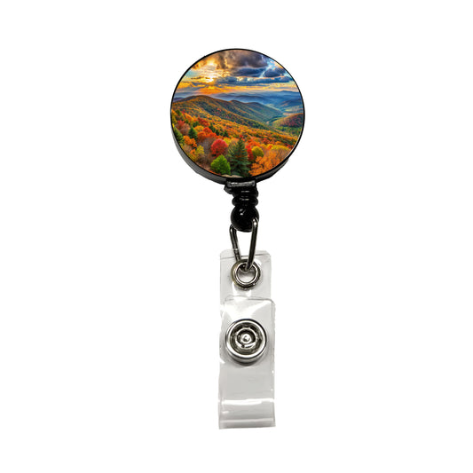Shenandoah National Park Virginia Watercolor Style Retractable ID Key Card Name Tag Badge Holder with Clip