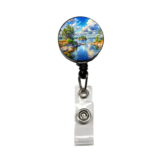 Voyageurs National Park Minnesota Watercolor Style Retractable ID Key Card Name Tag Badge Holder with Clip