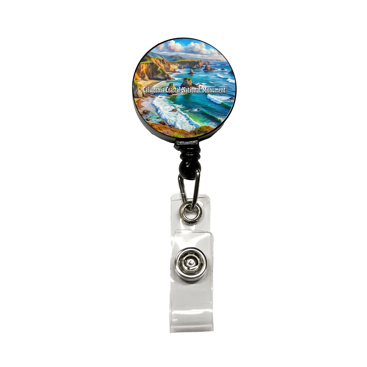 California Coastal National Monument California Retractable ID Key Card Name Tag Badge Holder with Clip