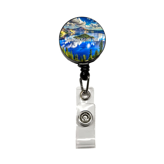 Crater Lake National Park Oregon Retractable ID Key Card Name Tag Badge Holder with Clip