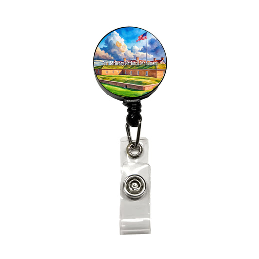 Fort McHenry National Monument Maryland Retractable ID Key Card Name Tag Badge Holder with Clip