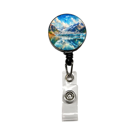 Glacier Bay National Park Alaska Retractable ID Key Card Name Tag Badge Holder with Clip