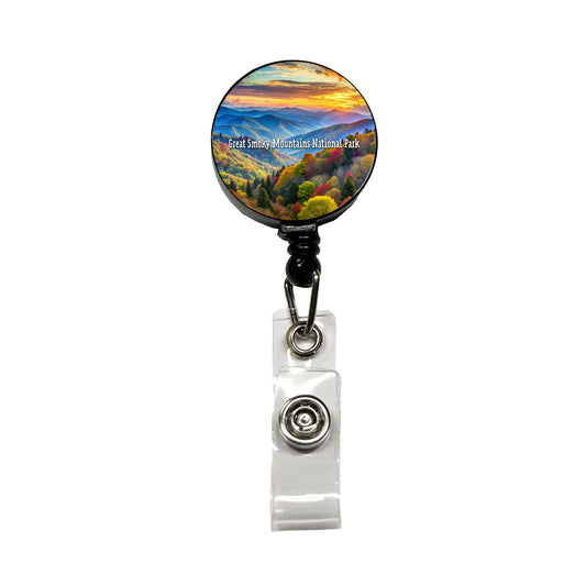 Great Smoky Mountains National Park North Carolina Tennessee Retractable ID Key Card Name Tag Badge Holder with Clip