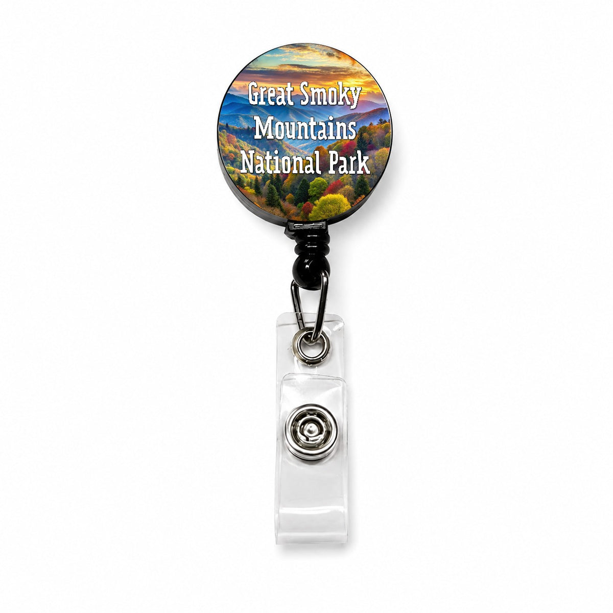 Great Smoky Mountains National Park North Carolina Tennessee Retractable ID Key Card Name Tag Badge Holder with Clip