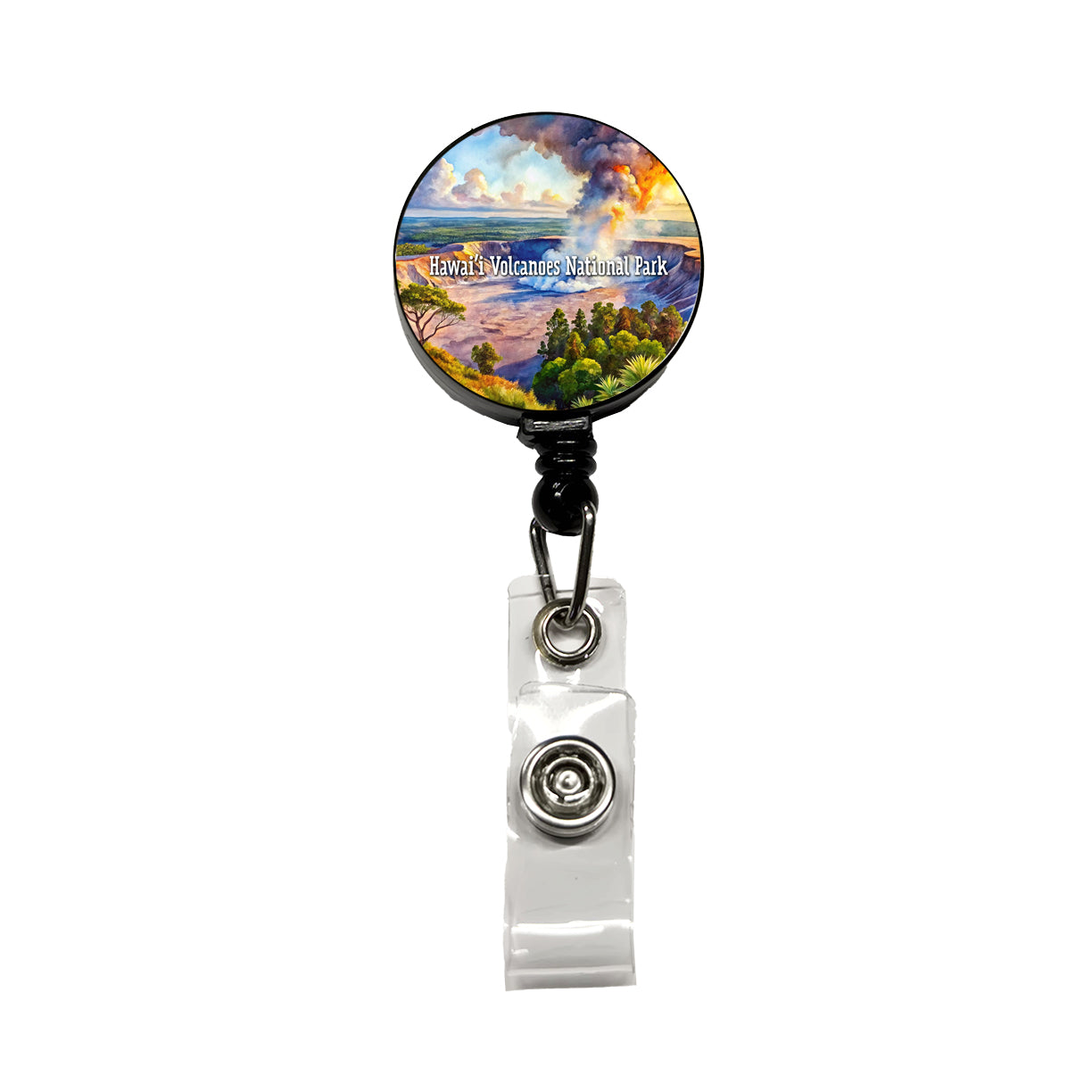 Hawai'i Volcanoes National Park Retractable ID Key Card Name Tag Badge Holder with Clip
