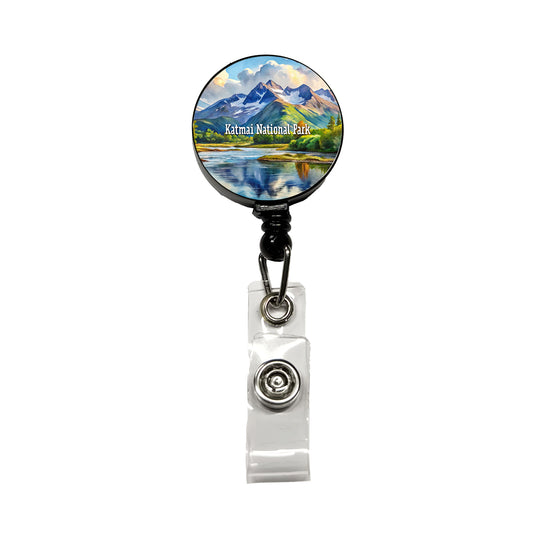 Katmai National Park Alaska Retractable ID Key Card Name Tag Badge Holder with Clip