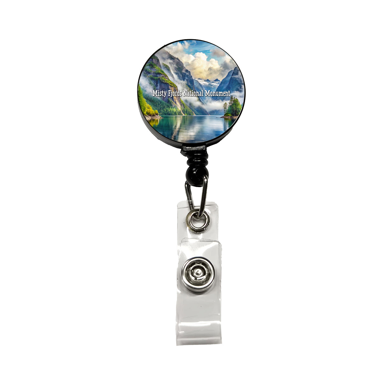Misty Fjords National Monument Alaska Retractable ID Key Card Name Tag Badge Holder with Clip