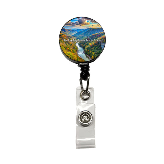 New River Gorge National Park and Preserve West Virginia Retractable ID Key Card Name Tag Badge Holder with Clip