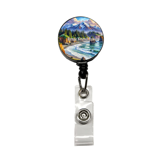 Olympic National Park Washington Retractable ID Key Card Name Tag Badge Holder with Clip