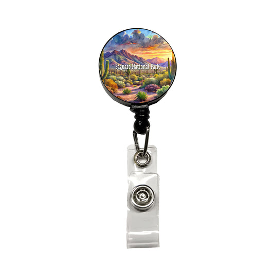 Saguaro National Park Arizona Retractable ID Key Card Name Tag Badge Holder with Clip