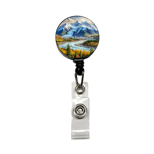 Wrangell - St. Elias National Park Alaska Retractable ID Key Card Name Tag Badge Holder with Clip