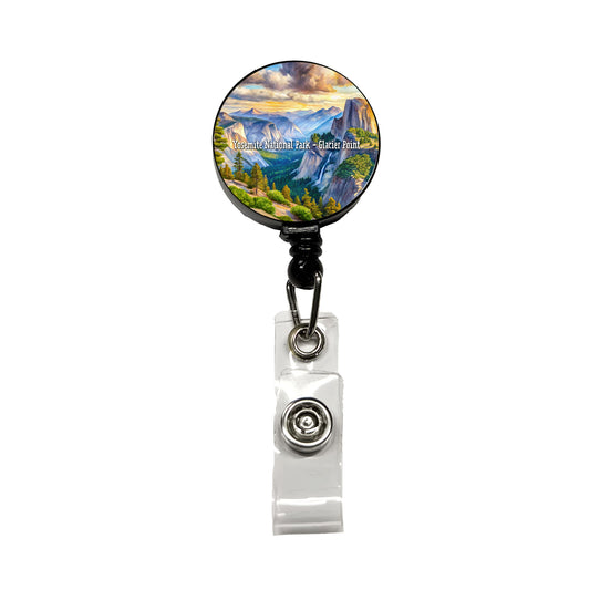 Yosemite National Park Glacier Point Retractable ID Key Card Name Tag Badge Holder with Clip