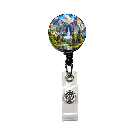 Yosemite National Park Yosemite Falls Retractable ID Key Card Name Tag Badge Holder with Clip