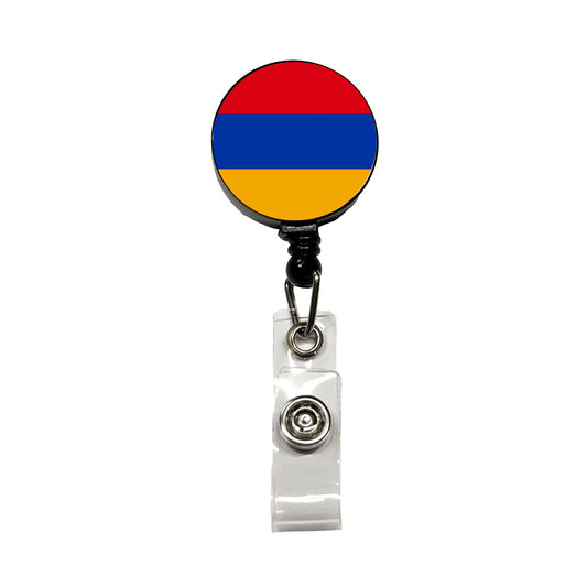Armenia Country Flag Retractable ID Key Card Name Tag Badge Holder with Clip