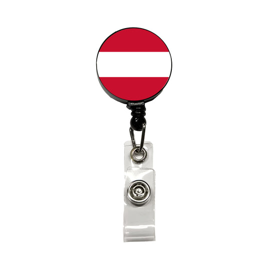 Austria Country Flag Retractable ID Key Card Name Tag Badge Holder with Clip