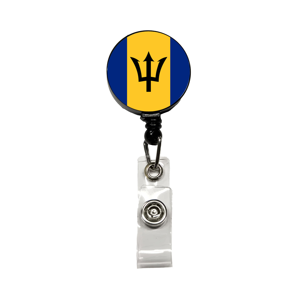 Barbados Country Flag Retractable ID Key Card Name Tag Badge Holder with Clip