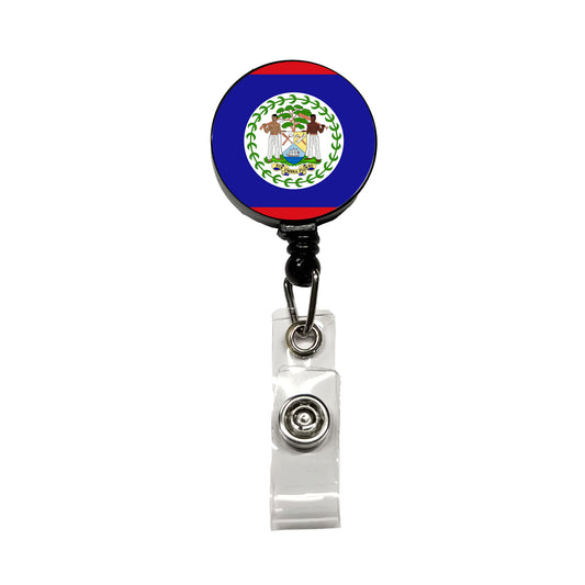 Belize Country Flag Retractable ID Key Card Name Tag Badge Holder with Clip