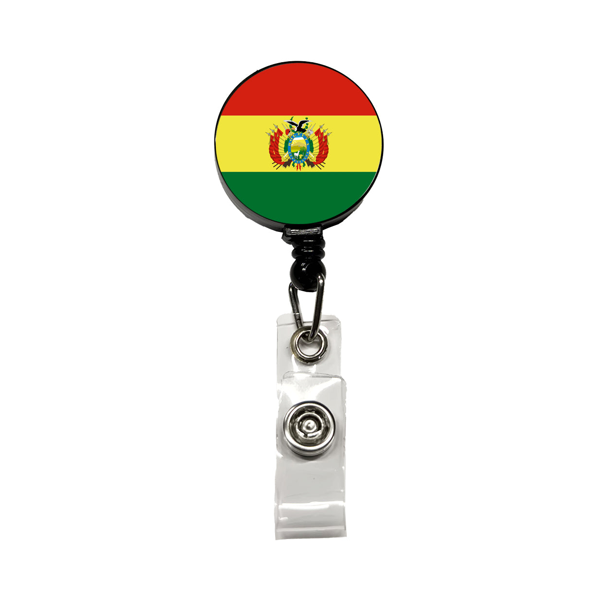 Bolivia Country Flag Retractable ID Key Card Name Tag Badge Holder with Clip