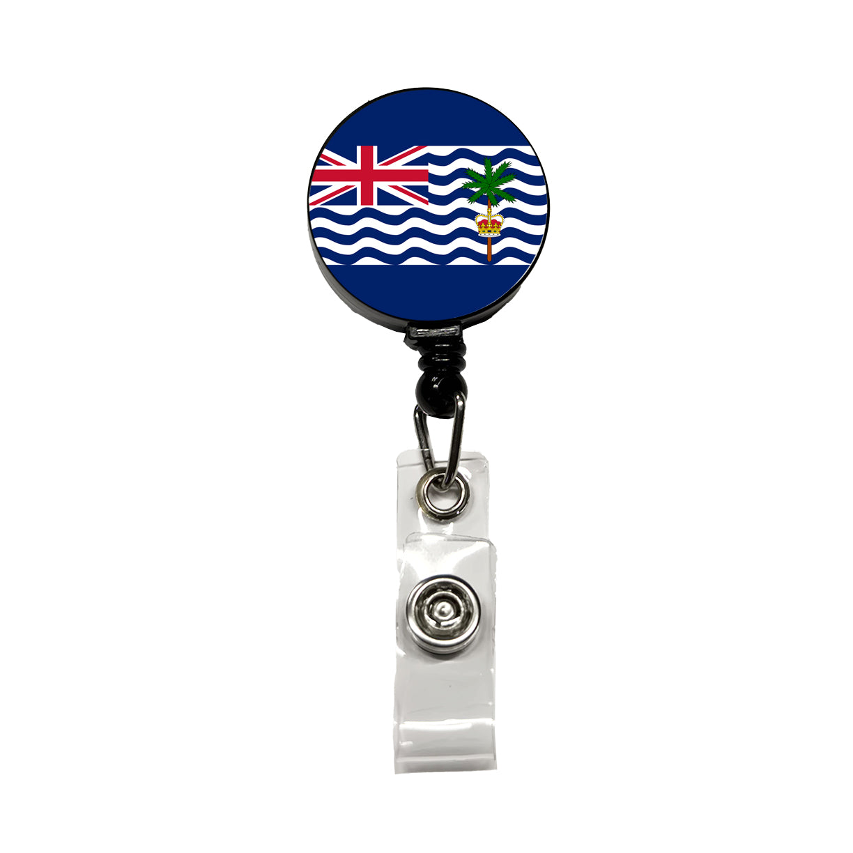 British Indian Ocean Territory Country Flag Retractable ID Key Card Name Tag Badge Holder with Clip
