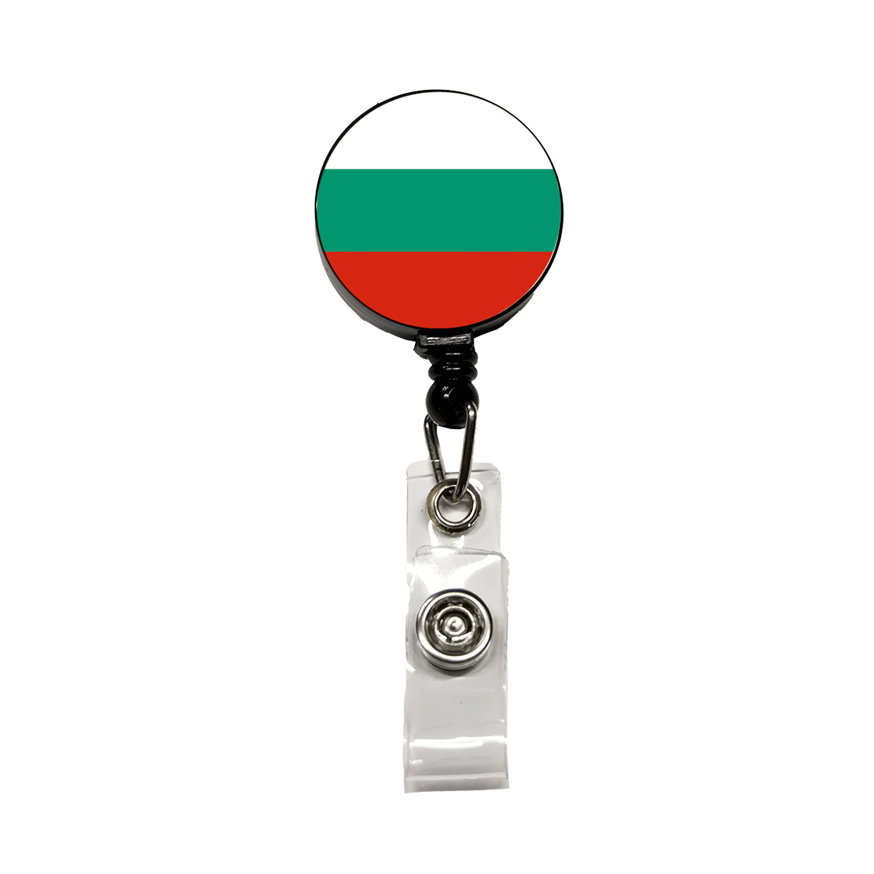 Bulgaria Country Flag Retractable ID Key Card Name Tag Badge Holder with Clip
