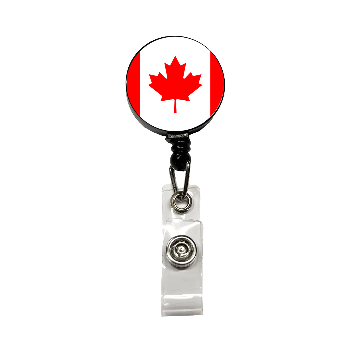 Canada Country Flag Retractable ID Key Card Name Tag Badge Holder with Clip