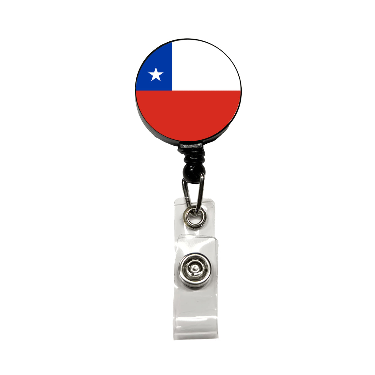 Chile Country Flag Retractable ID Key Card Name Tag Badge Holder with Clip