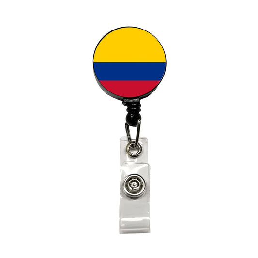 Colombia Country Flag Retractable ID Key Card Name Tag Badge Holder with Clip