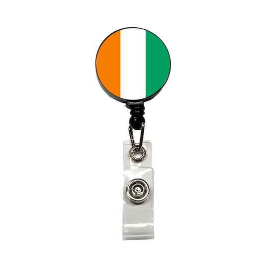 Côte d'Ivoire Country Flag Retractable ID Key Card Name Tag Badge Holder with Clip