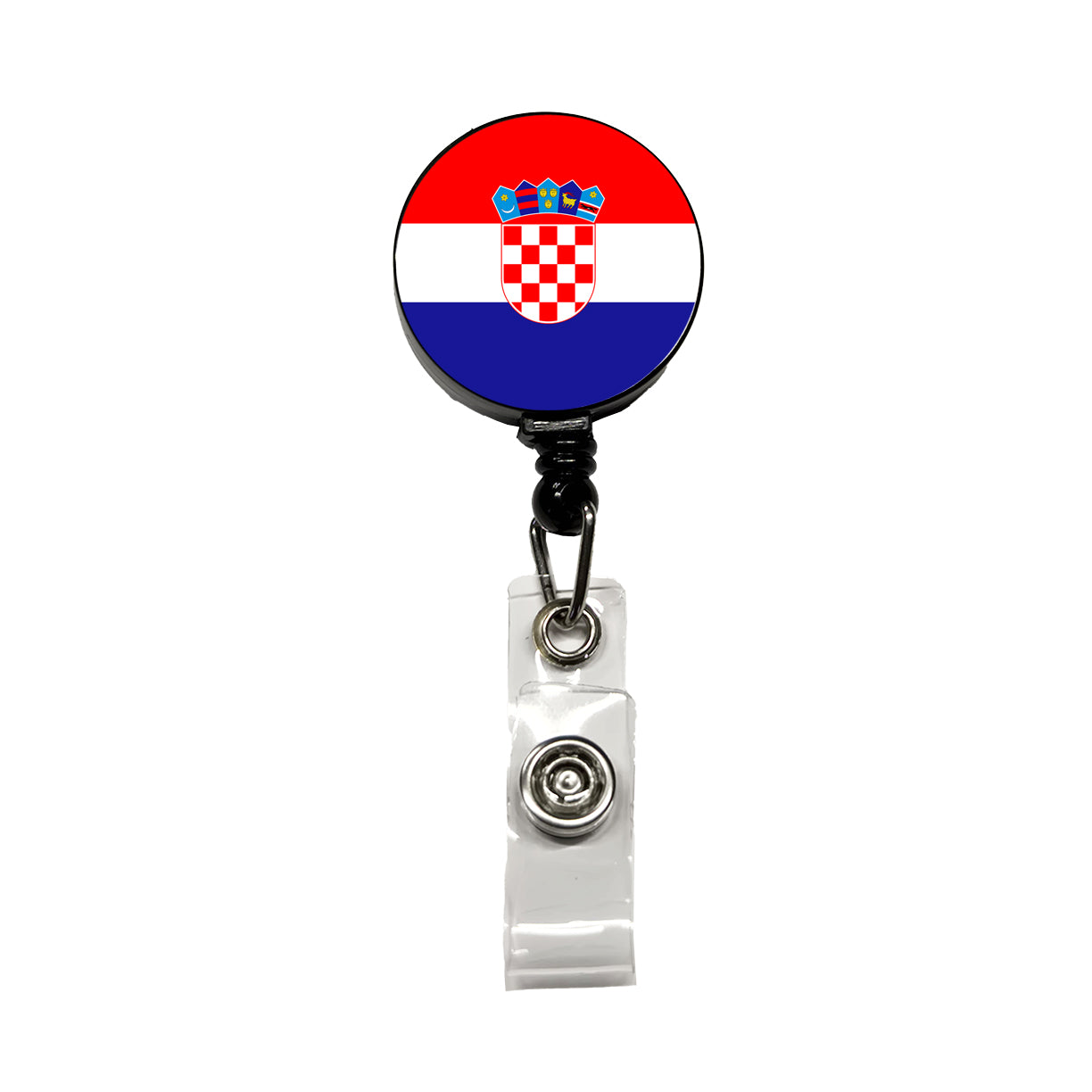 Croatia Country Flag Retractable ID Key Card Name Tag Badge Holder with Clip
