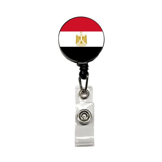 Egypt Country Flag Retractable ID Key Card Name Tag Badge Holder with Clip