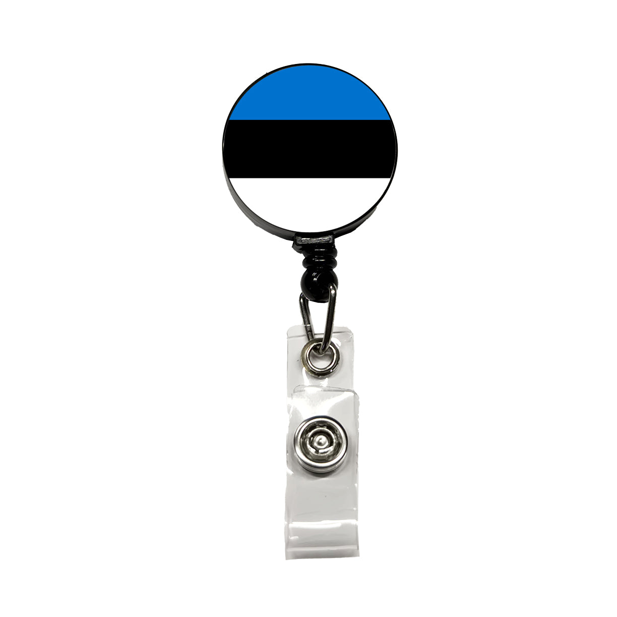 Estonia Country Flag Retractable ID Key Card Name Tag Badge Holder with Clip
