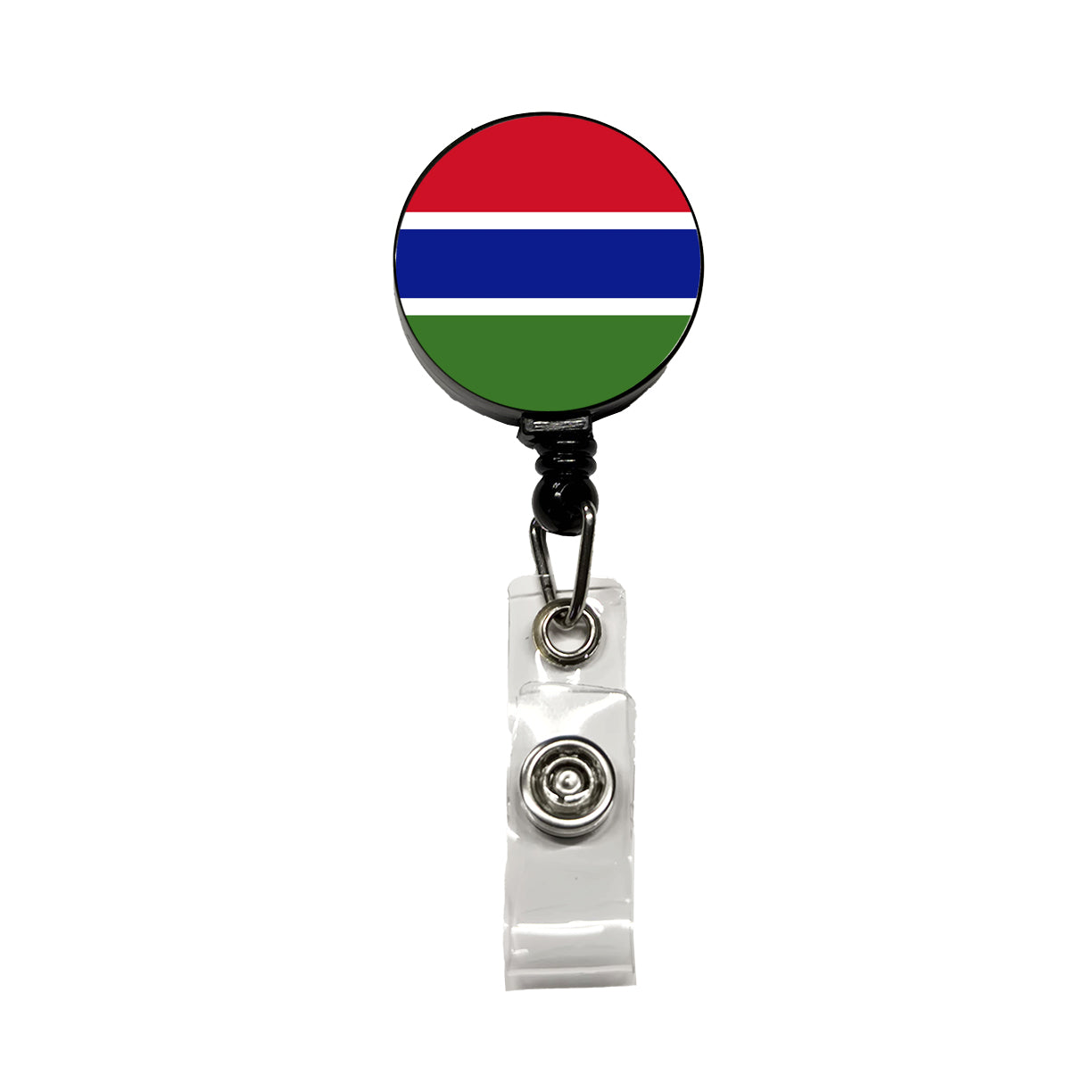 Gambia (the) Country Flag Retractable ID Key Card Name Tag Badge Holder with Clip