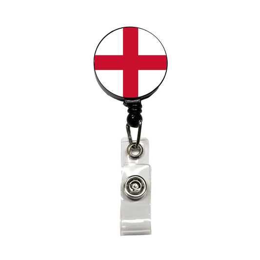 Great Britain England Country Flag Retractable ID Key Card Name Tag Badge Holder with Clip