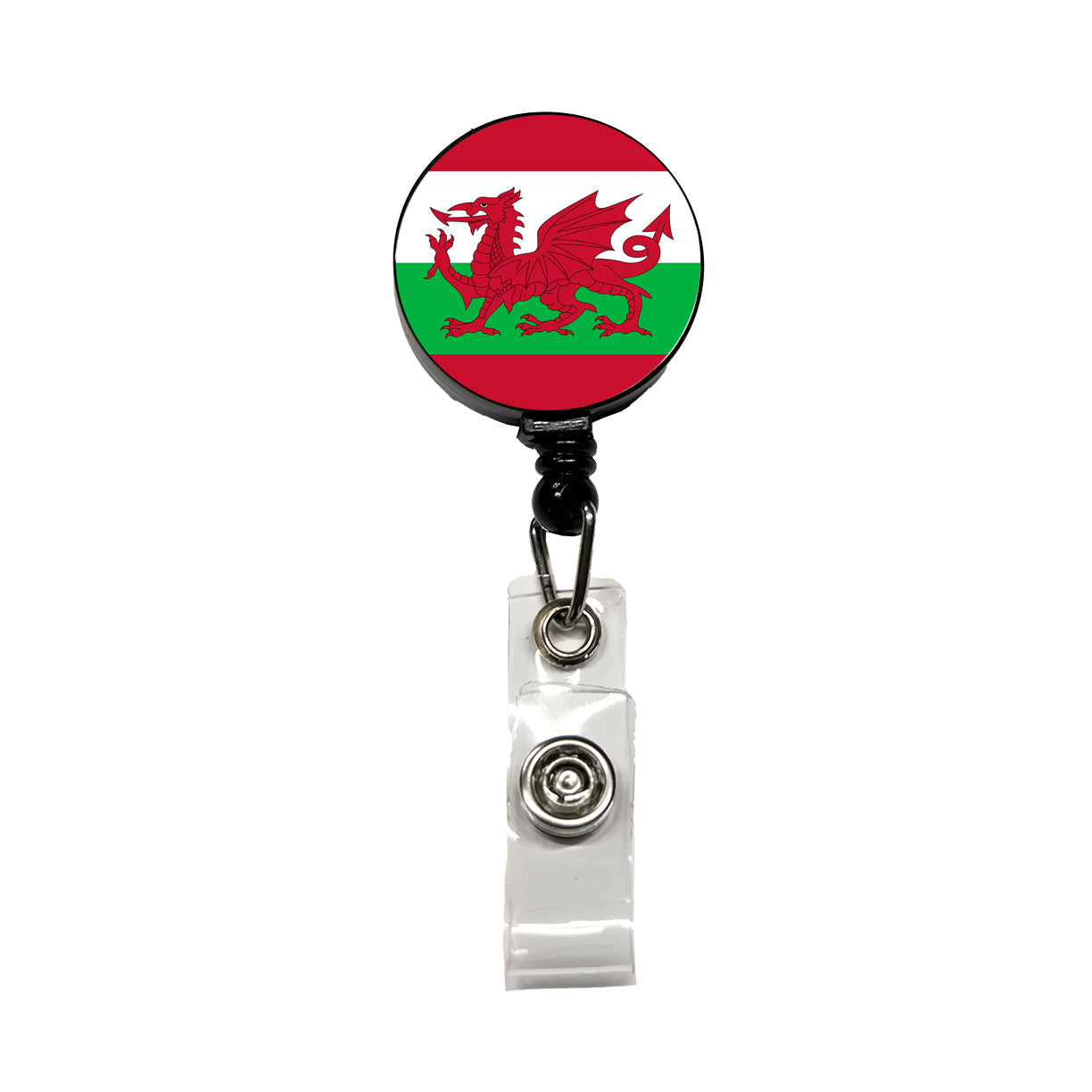 Great Britain Wales Country Flag Retractable ID Key Card Name Tag Badge Holder with Clip