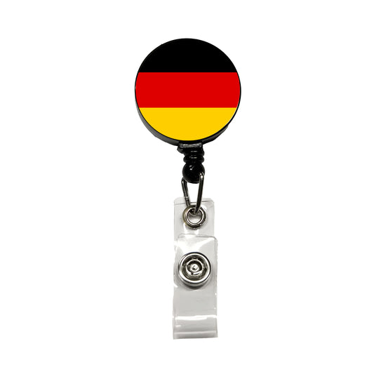 Germany Country Flag Retractable ID Key Card Name Tag Badge Holder with Clip
