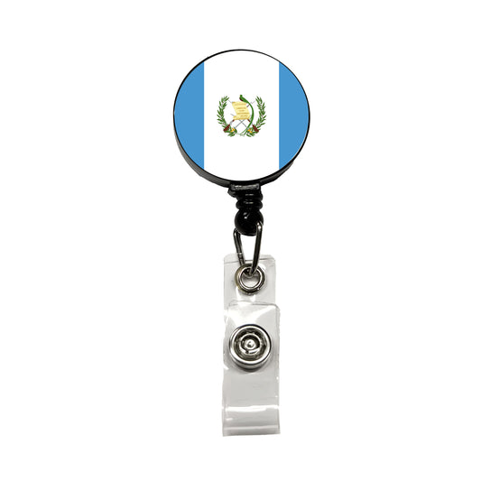 Guatemala Country Flag Retractable ID Key Card Name Tag Badge Holder with Clip