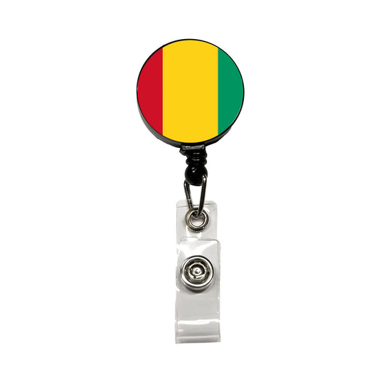 Guinea Country Flag Retractable ID Key Card Name Tag Badge Holder with Clip