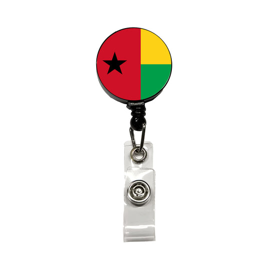 Guinea-Bissau Country Flag Retractable ID Key Card Name Tag Badge Holder with Clip