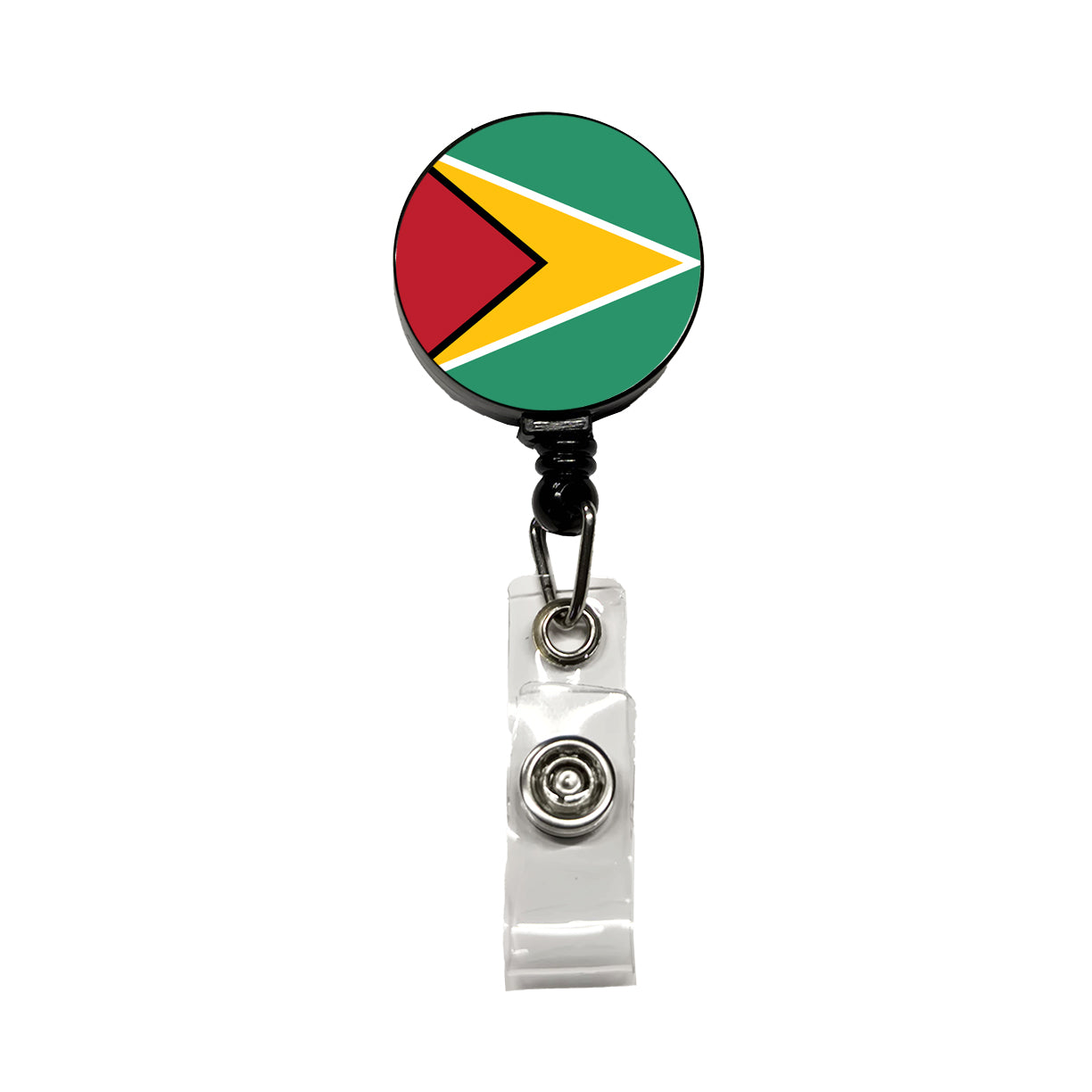 Guyana Country Flag Retractable ID Key Card Name Tag Badge Holder with Clip