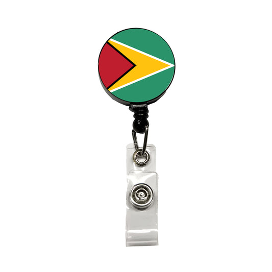 Guyana Country Flag Retractable ID Key Card Name Tag Badge Holder with Clip