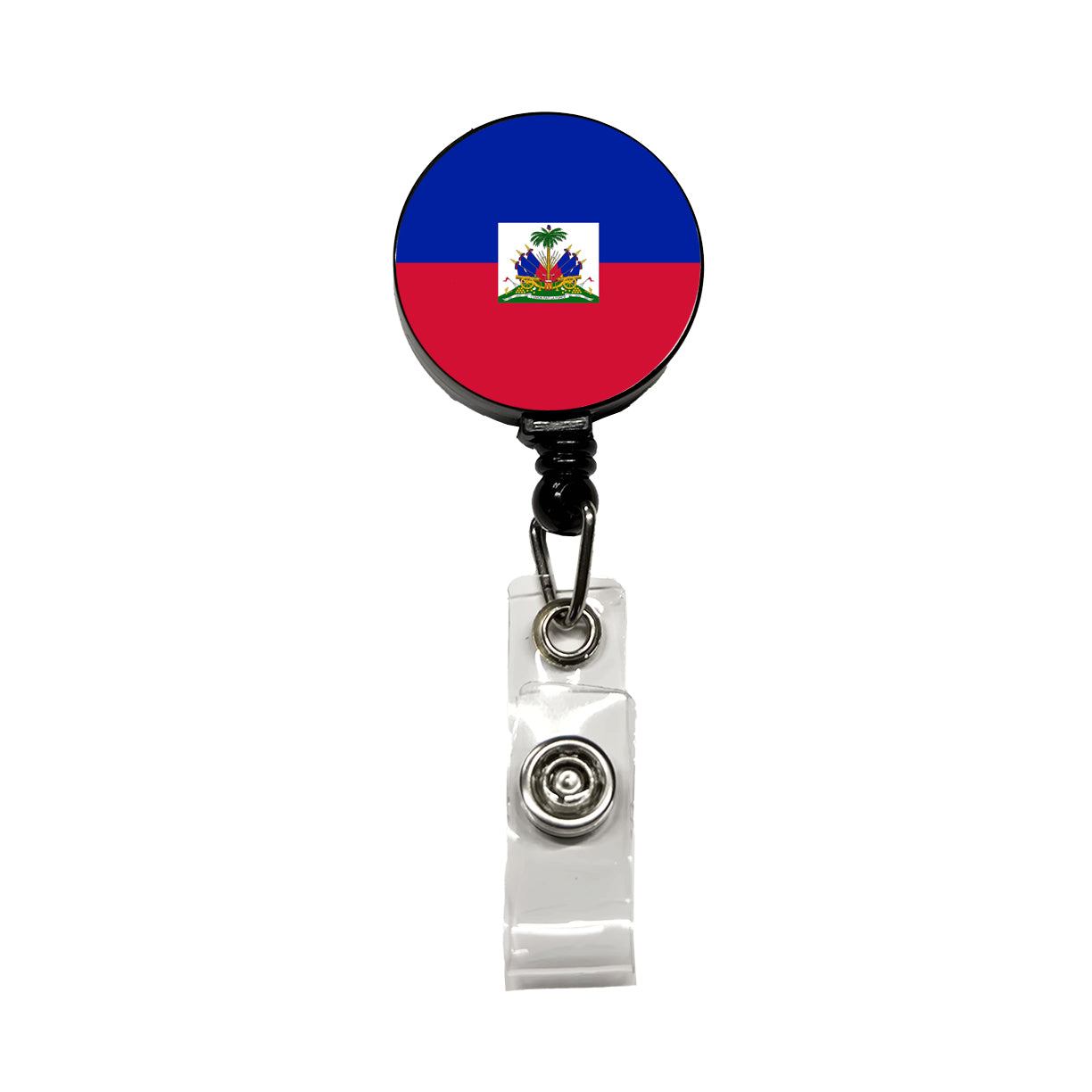 Haiti Country Flag Retractable ID Key Card Name Tag Badge Holder with Clip