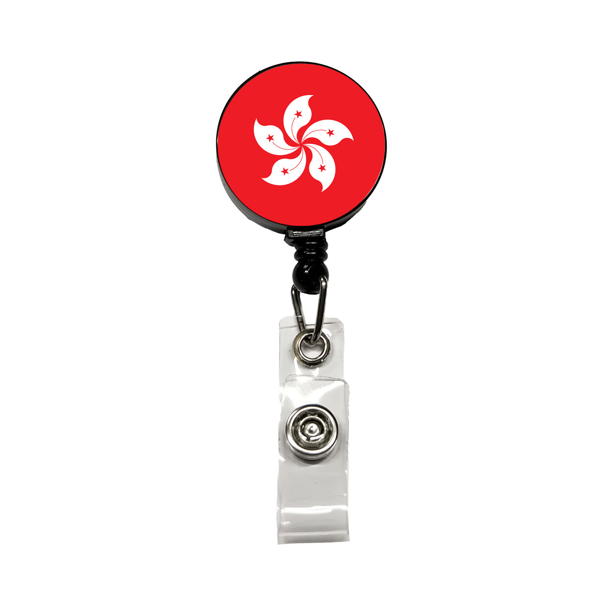Hong Kong Country Flag Retractable ID Key Card Name Tag Badge Holder with Clip