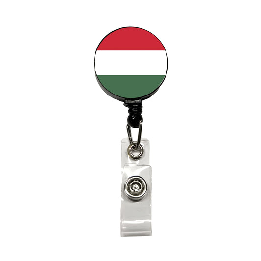 Hungary Country Flag Retractable ID Key Card Name Tag Badge Holder with Clip