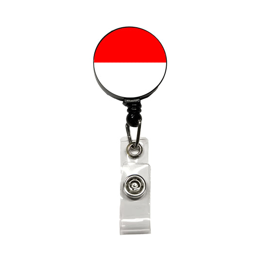 Indonesia Country Flag Retractable ID Key Card Name Tag Badge Holder with Clip