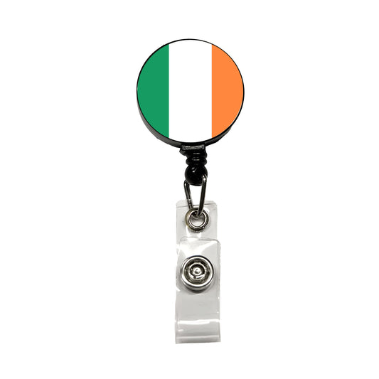 Ireland Country Flag Retractable ID Key Card Name Tag Badge Holder with Clip