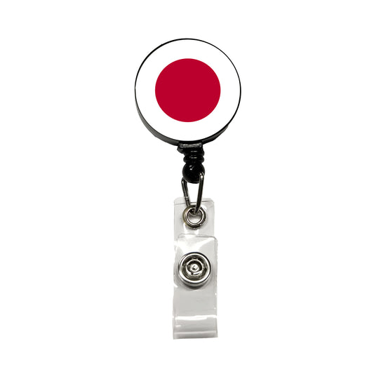 Japan Country Flag Retractable ID Key Card Name Tag Badge Holder with Clip