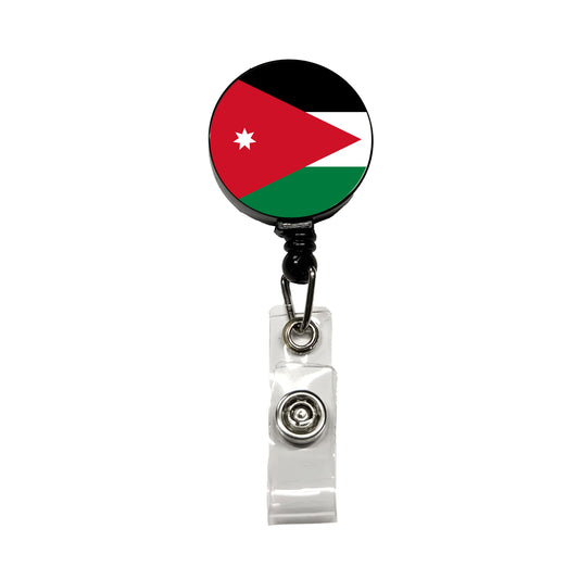 Jordan Country Flag Retractable ID Key Card Name Tag Badge Holder with Clip